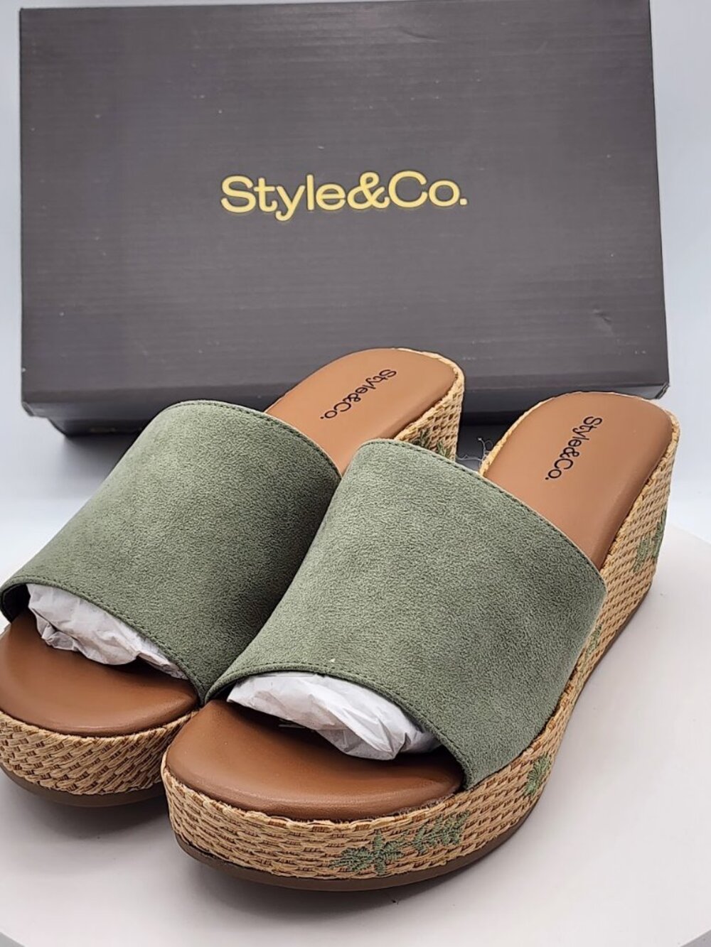 Style & Co Sage Embroidered Espadrille Wedge Sandals Size 8 M - Picture 5 of 8